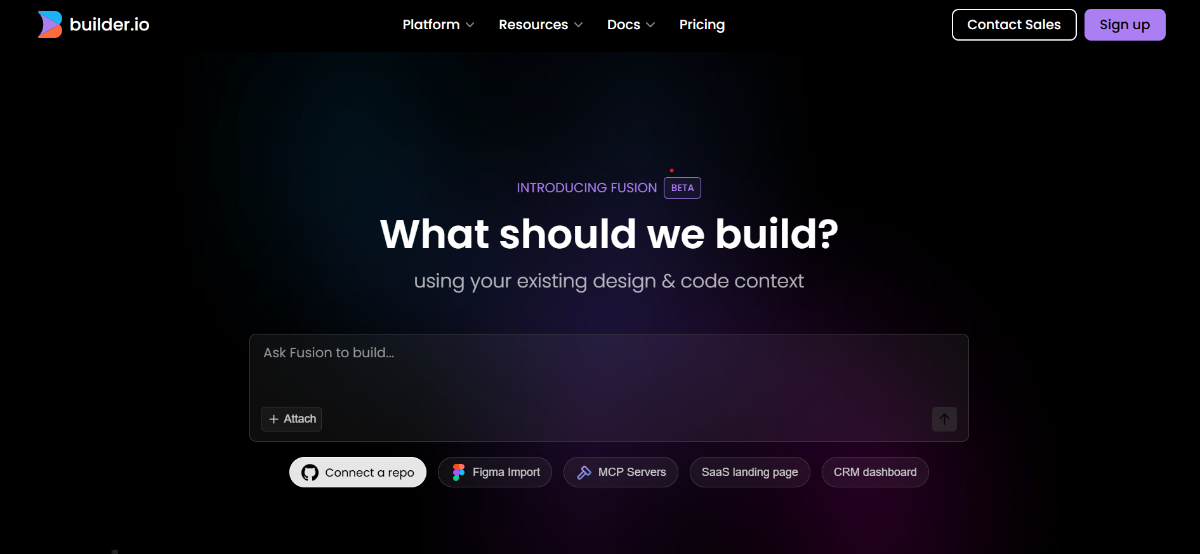 Builder.io visual builder with Figma import