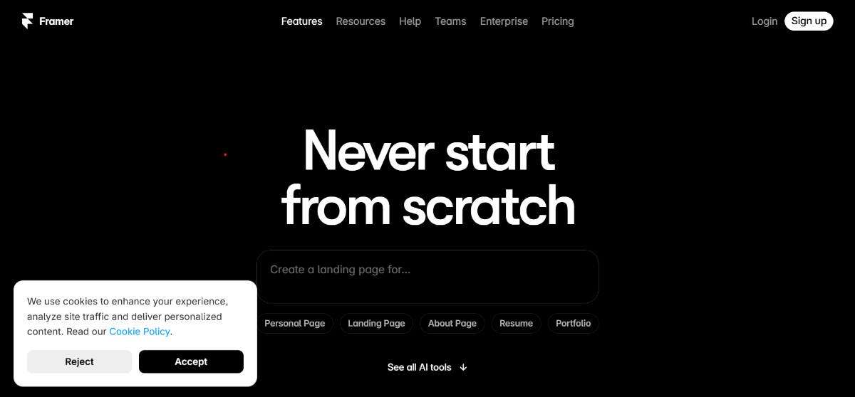 Framer AI transforming layout into website