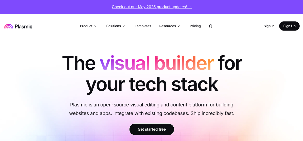 Plasmic design editor converting Figma UI to code