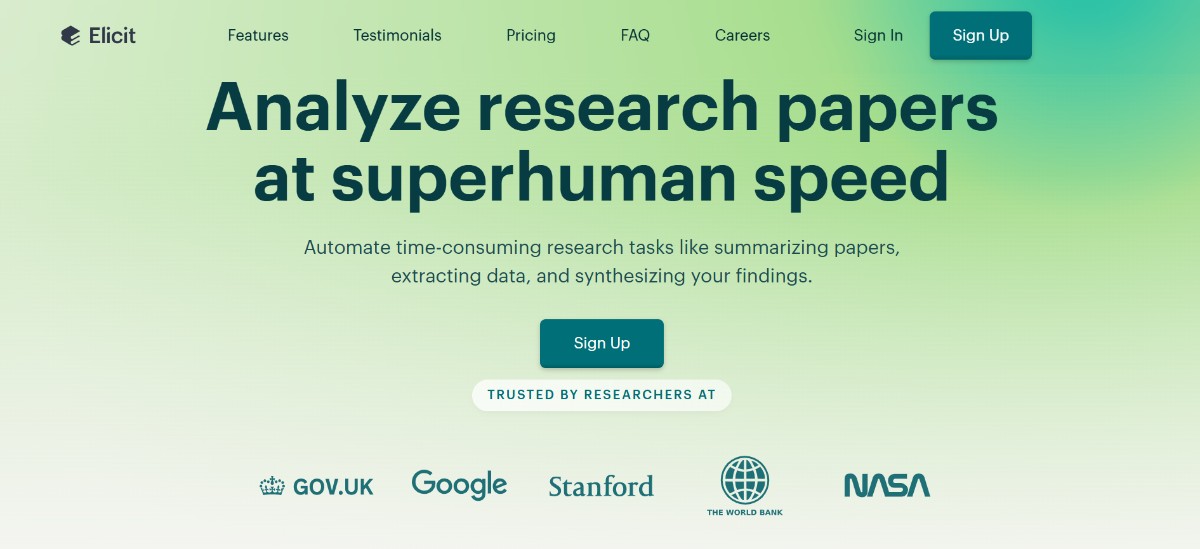 Elicit AI research helper