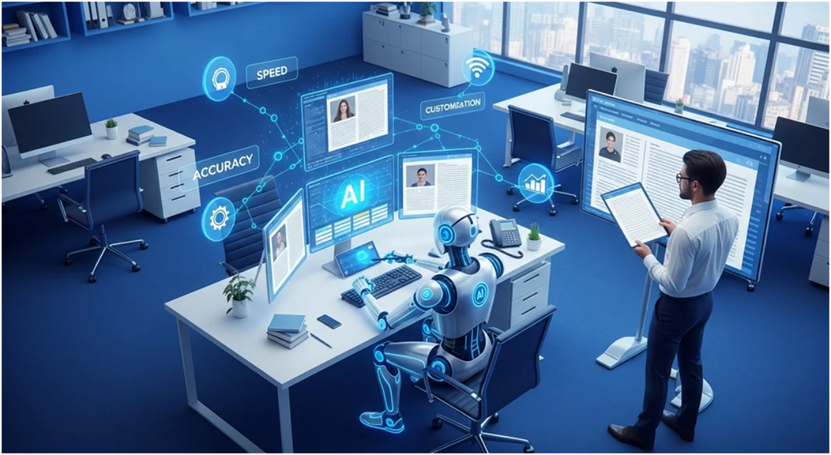 AI and human working on personalized business news