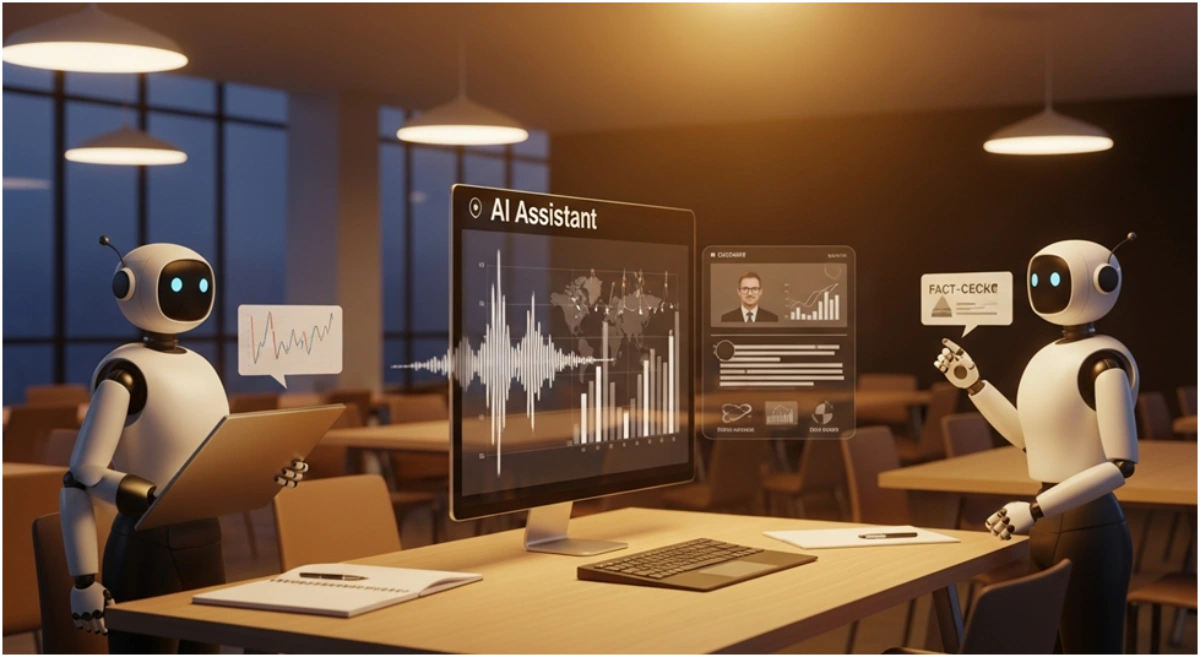 AI and human working on personalized business news