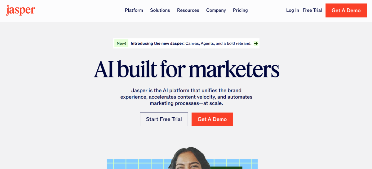 Jasper AI highlighting SEO growth and optimization.