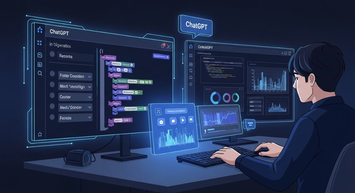 Developer using GPT-4.5 for coding and debugging
