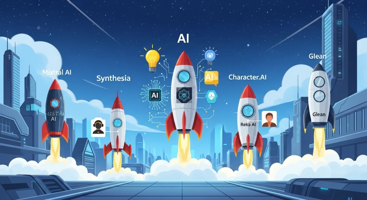 Rising AI startups like Mistral AI, Synthesia, and Character.ai in 2025