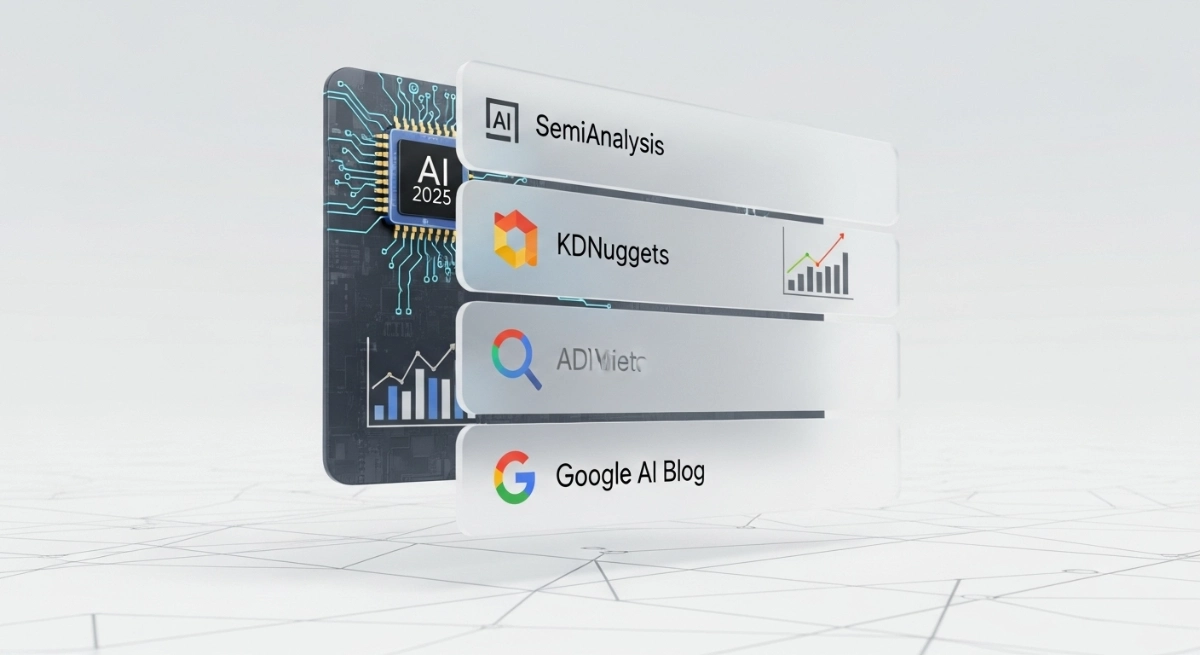 Sidebar of niche AI platforms and blogs