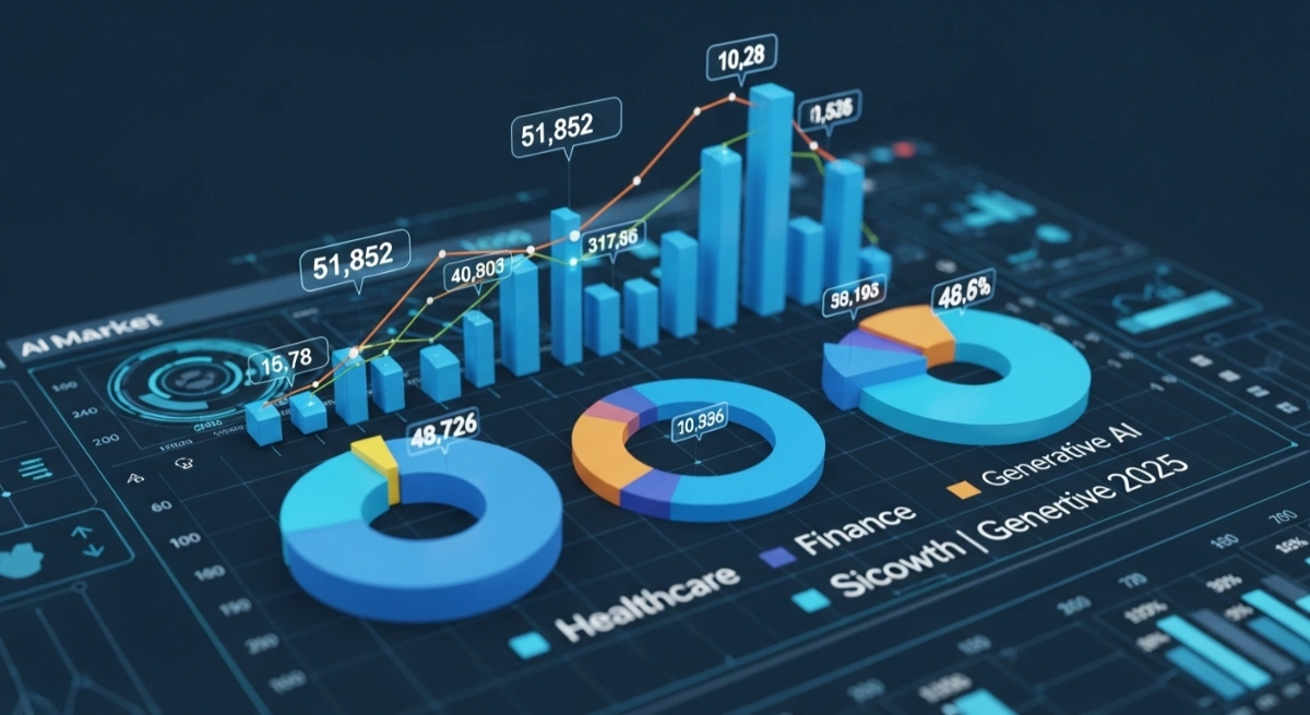 AI market value and sector-wise growth forecast chart for 2025
