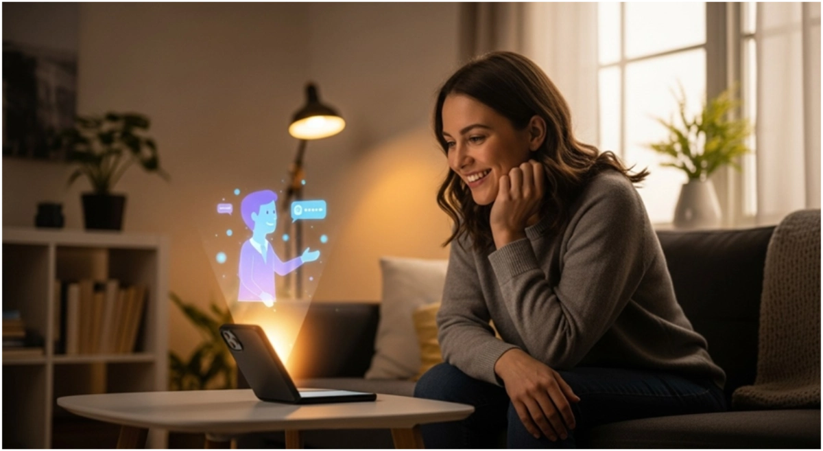 AI companion persona creating a life like conversation with emotional resonance.